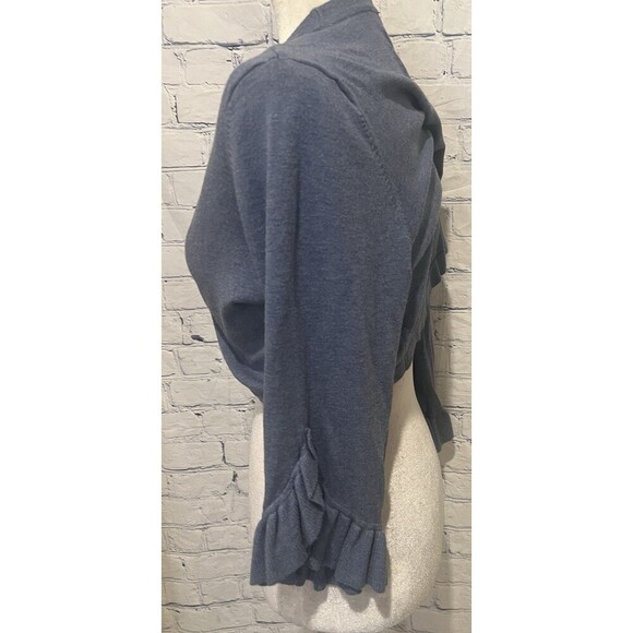 Lane Bryant blue sweater shrug ruffle sleeves size 18/20 - Picture 2 of 9